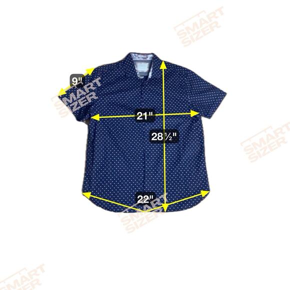Denim & Flower Navy Blue Polka Dot Floral Shirt, Ricky Singh Button Down, Large - Picture 3 of 7